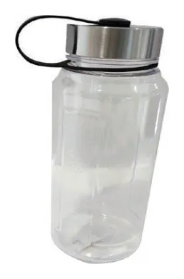 Botella plástica transparente 660 ml tapa de acero