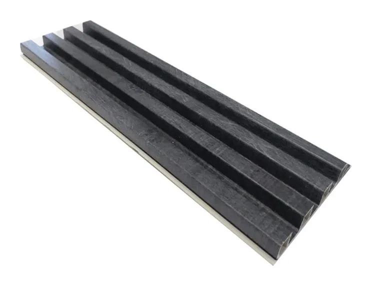 Panel para pared WPC tipo louver vetas gris azulado 23 mm × 16 cm 2.9 m