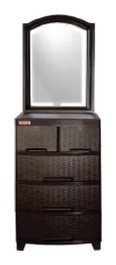 Tocador encanto 4 niveles con espejo LED café