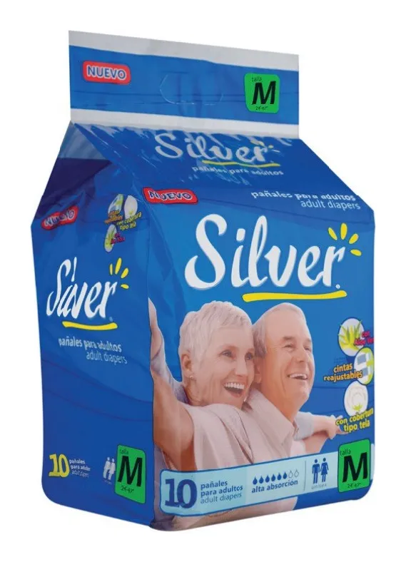 Pañal silver velcro talla M 10×10