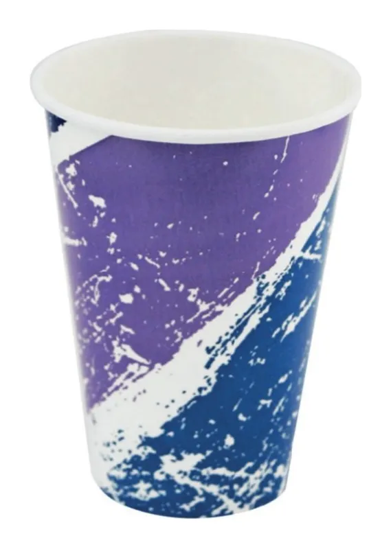 Caja de vaso de cartón 16 oz para bebida fría con diseño 50 × 20 boca 90 mm
