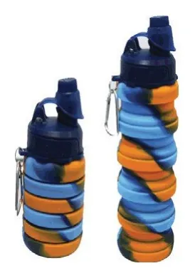 Botella de silicón plegable colores varios