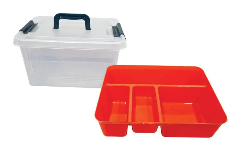 Comparti box grande trasparente compartimentos colores varios