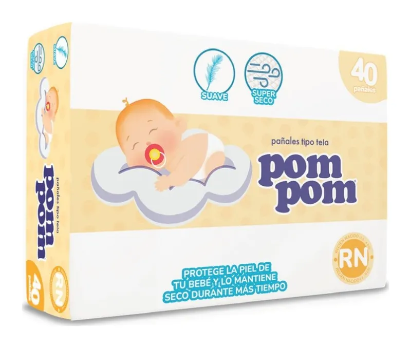 Pañal Pom Pom velcro talla RN 6 × 40