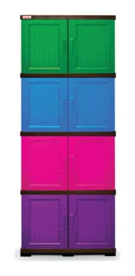 Gabinete 4 niveles tipo rattan multicolor plastimas