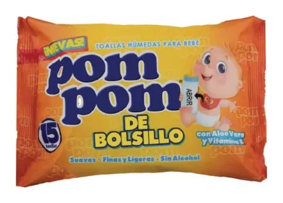 Toallas húmedas Pom Pom naranja 15 unidades 24 × 15