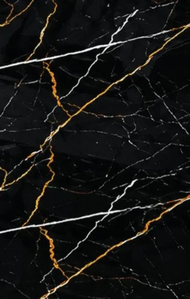 Lámina PVC marmol negro con vetas blanca dorada 1.22×2.44 m