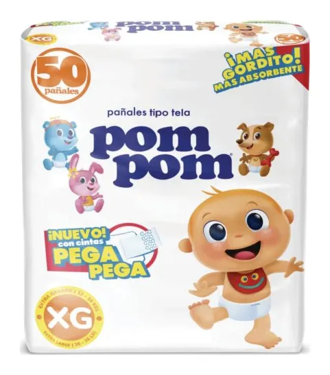 Pañal Pom Pom velcro talla XG 6 × 50