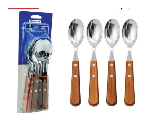 Juego de cucharas mesa mango madera 12 PZS tradicional