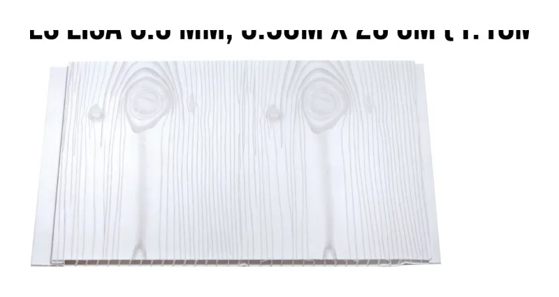 Tablilla olimpia blanca con vetas grises lisa 6.5 mm, 5.90 m × 20 cm (1.18 m²)