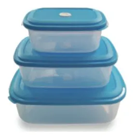 Set de 3 hermeticos rectangulares altos (1.25 L, 2.35 L y 4.3 L)