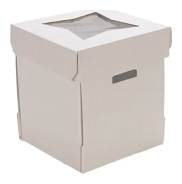Caja blanca #1 para pastel 12×10.5×10.5 pulgadas tapa con ventana 1 × 12
