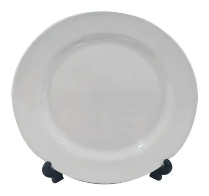 Plato plano blanco de melamina 8 pulgadas