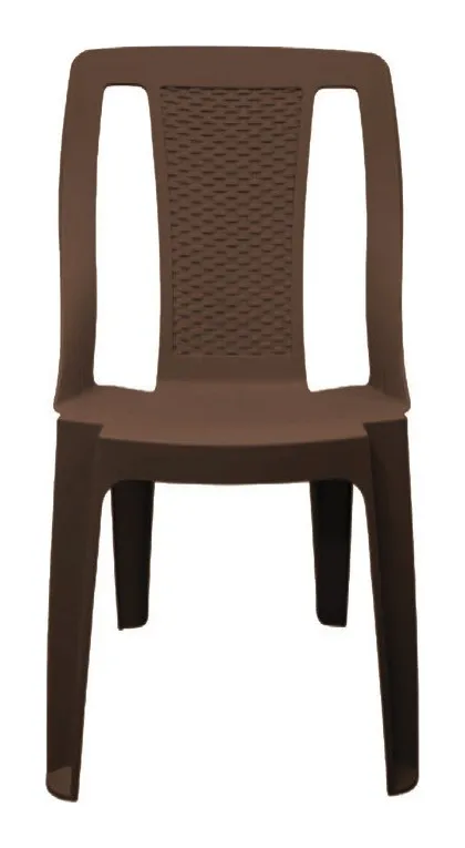 Silla sin brazos ratan café oscuro