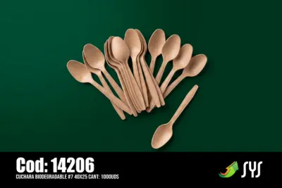 Cuchara biodegradable #7 40 × 25