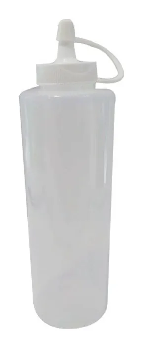 Salsero transparente tapa blanca 475 ml