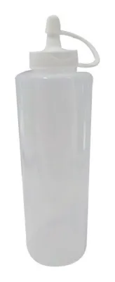 Salsero transparente tapa blanca 475 ml
