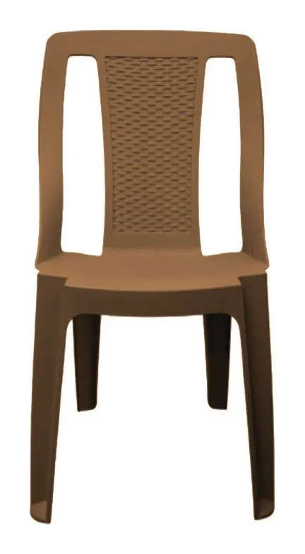 Silla sin brazos ratan café claro