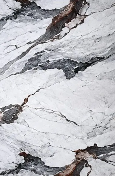 Lámina PVC marmol blanco con vetas gris oscura marron 1.22×2.44 m