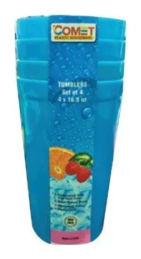Set vaso plástico 500 ml 4 PCS colores varios