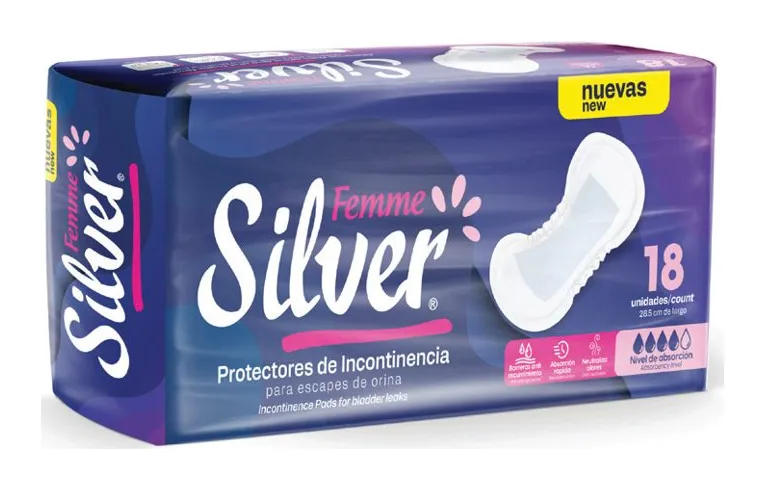 Protectores femeninos para incontinencia silver 6 × 18
