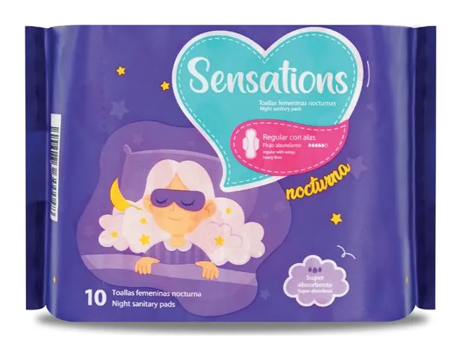 Toalla femenina Sensations noche 24 × 10