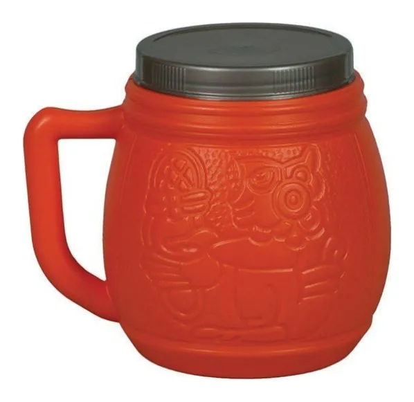 Vasito con agarradera y tapa maya