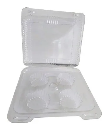 Empaque 4 cupcake abisagrado 2 × 100