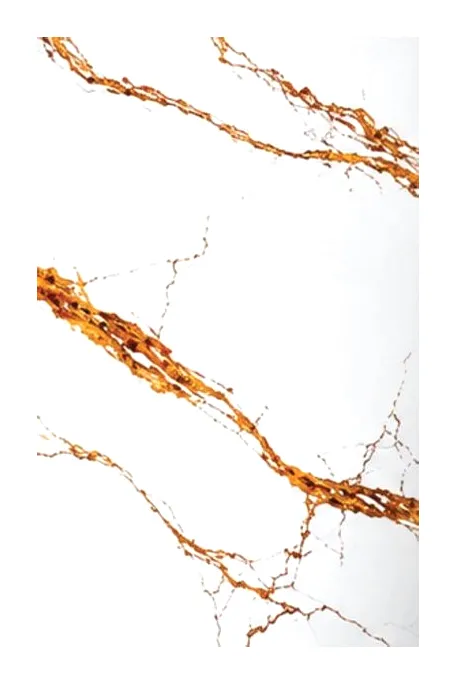 Lámina PVC marmol blanco con vetas naranja intenso 1.22×2.44 m