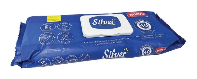 Toallas húmedas silver 40 unidades 12 × 40