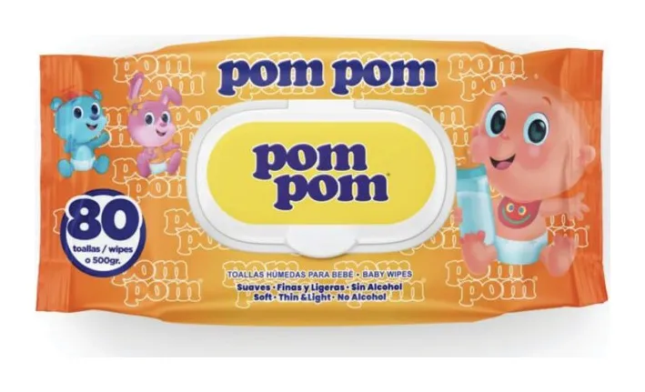 Toallas húmedas Pom Pom naranja 80 unidades 12 × 80