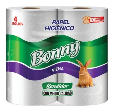 Papel higiénico Bonny 800 hojas 12 × 4