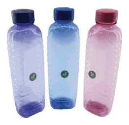 Botella plástica diseño flores tapa rosca 975 ml