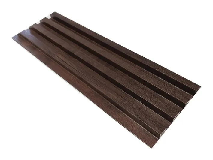Panel para pared WPC tipo louver vetas café amaderado 23 mm × 16 cm 2.9 m