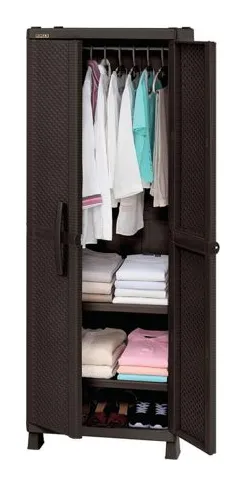 Armario para ropa textura ratan wengue Rimax
