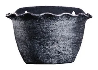 Maceta de pared negro/plata con plato interno #1 18.5 cm × 16 cm