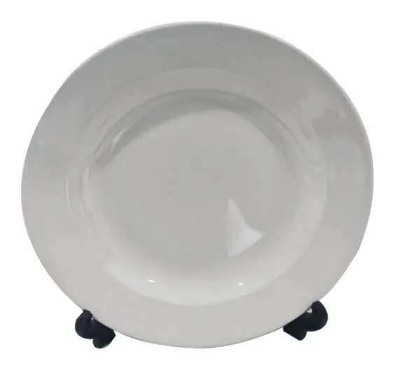 Plato blanco de melamina hondo 9 pulgadas