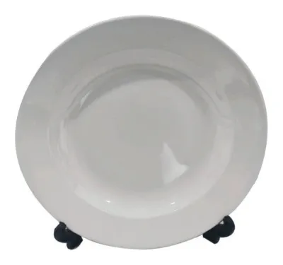 Plato blanco de melamina hondo 9 pulgadas