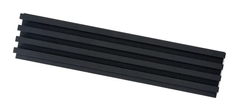 Panel para pared WPC tipo louver negro liso 23 mm × 16 cm 2.9 m