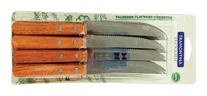 Cuchillo dinamic mango madera filo sierra 12 PZS tramontina