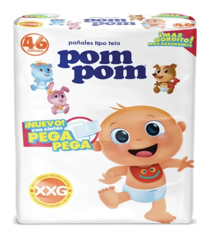 Pañal Pom Pom velcro talla XXG 6 × 46