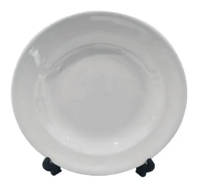 Plato blanco de melamina hondo 10 pulgadas