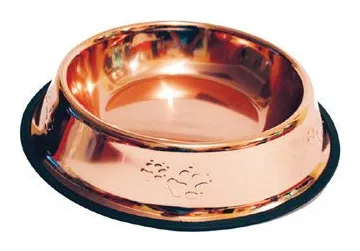 Plato aluminio P/ mascota color cobre med L=25.5 CM