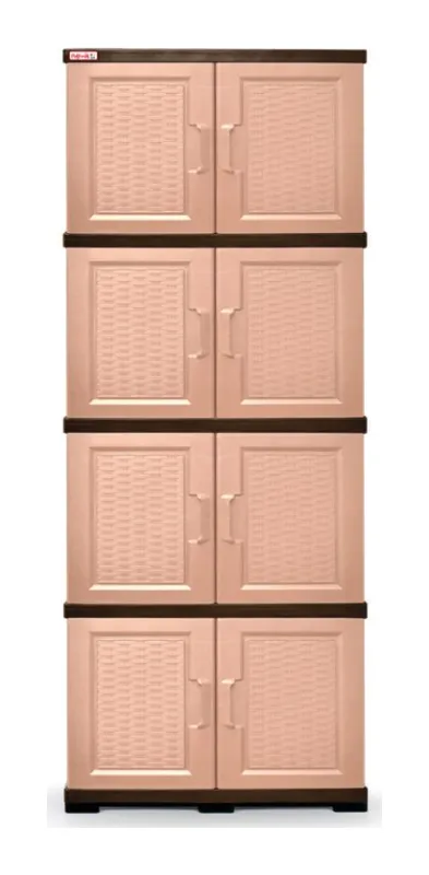 Gabinete 4 niveles tipo rattan cocoa plastimas