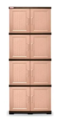 Gabinete 4 niveles tipo rattan cocoa plastimas