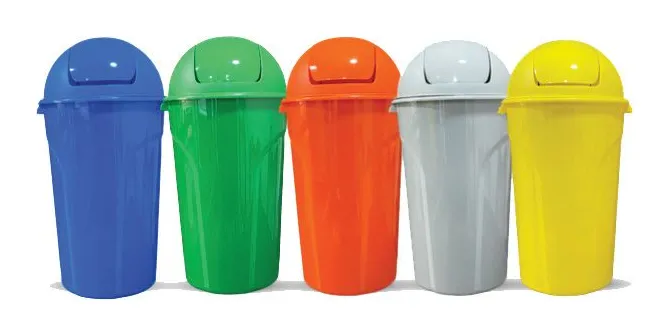 Basurero cono tapa vaivén 55 L colores