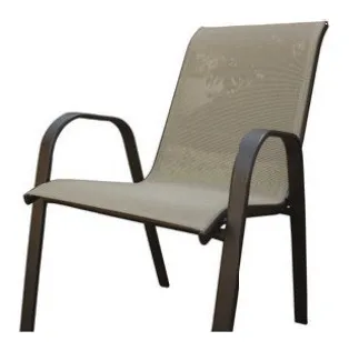 Silla metálica para jardín color arena