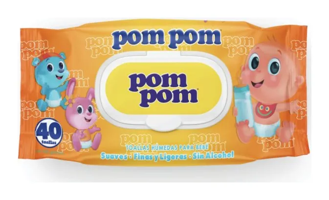 Toallas húmedas Pom Pom naranja 40 unidades 24 × 40