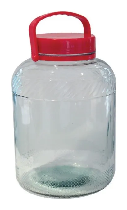 Recipiente de vidrio tapa rosca 10 L con agarradera