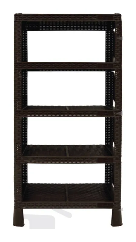 Zapatera rattan 5 niveles café
